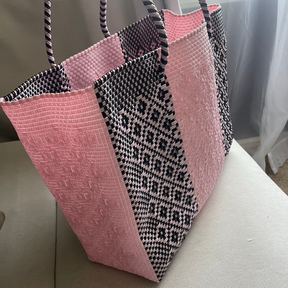 Handmade large woven plastic bag from Mexico summer bag - Picture 6 of 6